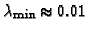 $\lambda_{\rm min}\approx 0.01$